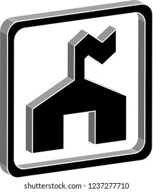 2D Vector Ranger Station, map icon / pictogram for any kind of digital and printing work.