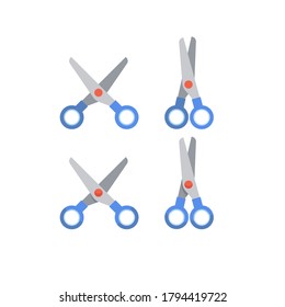 2D Vector Scissor Design. Flat Design.