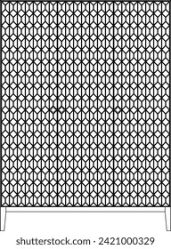 2D-Vektorgrafik. Moderner Design-Schrank des Mittelalters einzeln auf weißem Hintergrund. Geometrisches Verzierungsmuster an der Tür. Wohnzimmermöbel.