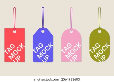 2d vector tag label mock up design , tag and banner, price and sale concept