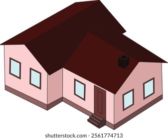 2d Village Hut Vector Art House In White Background