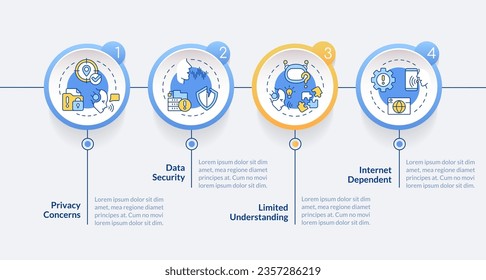 2D Sprachassistent Vektor-Infografik Vorlage mit dünnen Linien Symbole, Datenvisualisierung mit 4 Schritten, Prozess-Timeline-Diagramm.