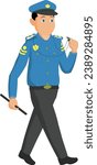 2D watchman isolated vector illustration