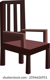 2d wood chair for cartoon house, Drawing room furniture set. 