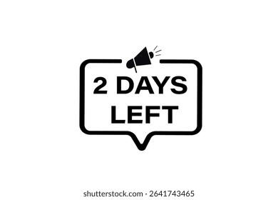 2days left, sale countdown vector symbol, clock, time,  background, template 2 days left, countdown, sticker, left banner, business, sale, label button
