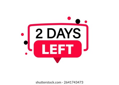 2days left, sale countdown vector symbol, clock, time,  background, template 2 days left, countdown, sticker, left banner, business, sale, label button
