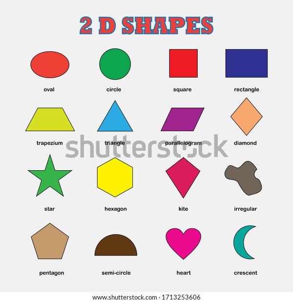 2dimensional Shapes Vector Set Isolated On Stock Vector (Royalty Free ...