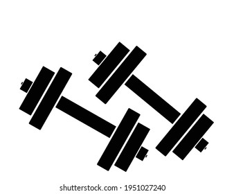 2Dumbbell for gym icon , black sign design for isolated icons on white Dumbbell in digital  technology app symbol Dumbbell Black Security Surveillance Dumbbell Watch Illust