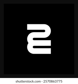 2E - Vector design element, icon or logotype. A combination of the number 2 and the letter E.