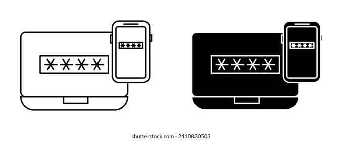 2FA Multi factor Verification Vector Illustration Set. MFA Online Login OTP Account Authentication Sign in Suitable for Apps and Websites UI Design style.