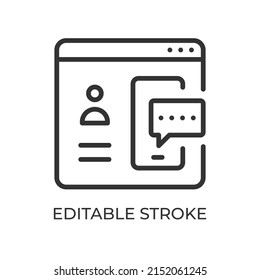 2fa. Two-factor authentication. Otp. One-time password. Online security on the Internet. Vector illustration. Editable stroke linear icon.