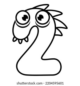 2.Funny Monsters Colorful Numbers, Cute Fantasy Aliens in the Shape of Numerals. Cartoon numbers from 0 to 9 icons are made in the form of human figures with big eyes and face. Arabic numerals. Vector