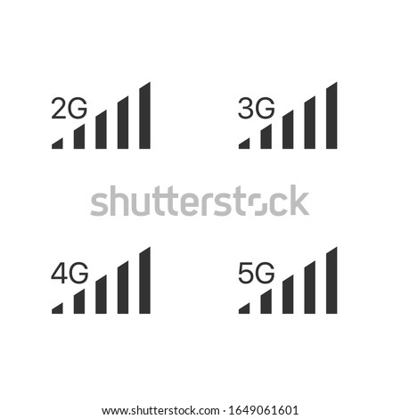 2G 3G 4G 5G internet vector icons. Wireless signal technology. Vector illustration