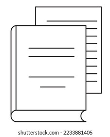 2G graphic book image and bookmark. Image in black and white. Drawn with CAD.