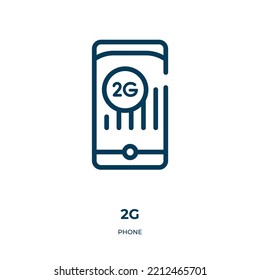 2g icon. Linear vector illustration from phone collection. Outline 2g icon vector. Thin line symbol for use on web and mobile apps, logo, print media.