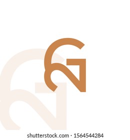 2G initial letter modern logo template - white background, vector