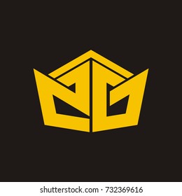 2G logo initial letter as a crown design template vector