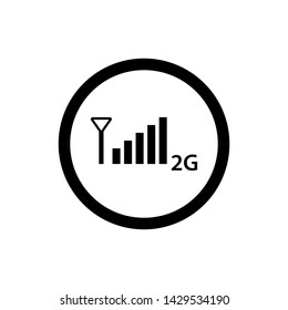 2G Mobile bar signal icon. Mobile interface icon. Connection level icon vector illustration Eps10