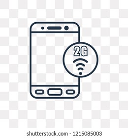 2g vector outline icon isolated on transparent background, high quality linear 2g transparency concept can be used web and mobile