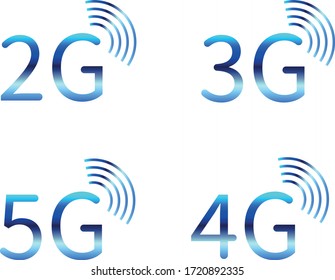 2G,3G, 4G & 5G Vector Icons eps 10