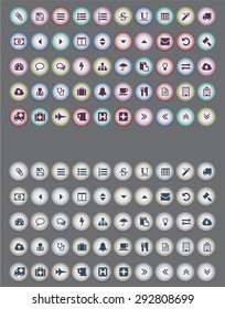 2-in-1 set of simple colored and monochrome buttons