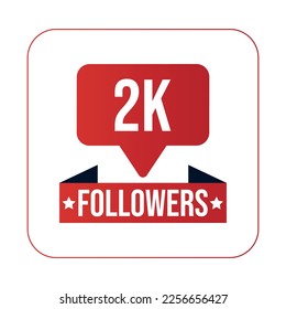 2K Followers Design Template Vector Illustration