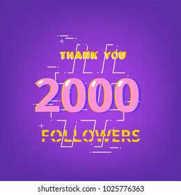 2k followers thank you phrase with random items template for social media post glitch - 2k instagram followers