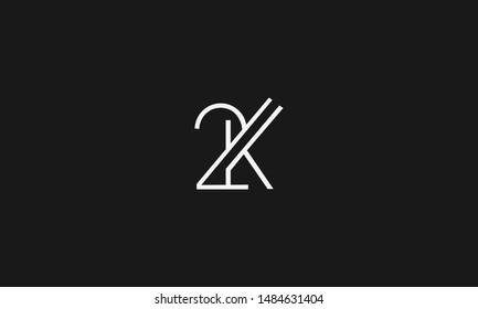 2K or K2 Letter Logo with Initials Vector Template Design