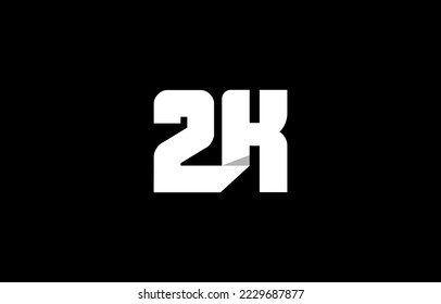 2K letter logo design template