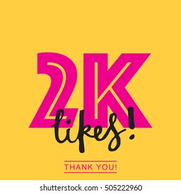 2K likes online social media thank you banner 