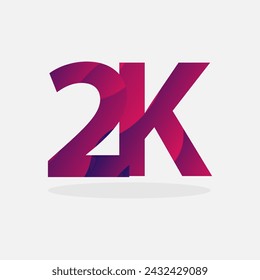 2K number abstract template vector illustration, two thousand template