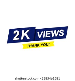 2.000 visitas gracias, ilustración de diseño de plantillas vectoriales
