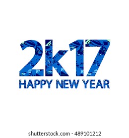2k17, Happy New Year 2017, design template, vector illustration