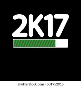 2K17, progress loading bar, banner design template, vector