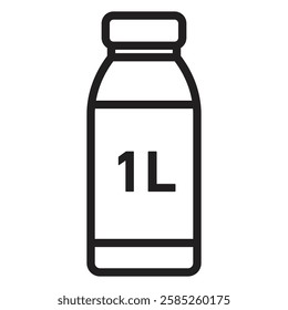 2L Bottle Icon Isolated flat vector in outline