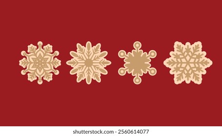 2-layer Christmas snowflake wooden ornament bundle.