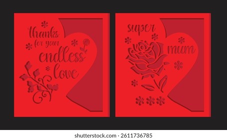2-layer Mother's Day floral gift card bundle with text.