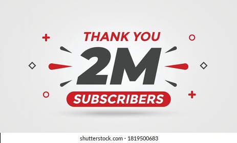 2M subscribers celebration background design. 2 Million subscribers