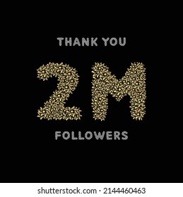 2M subscribers celebration background design. 2 million subscribe