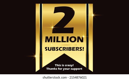 2M subscribers celebration background design. 2 million subscribe