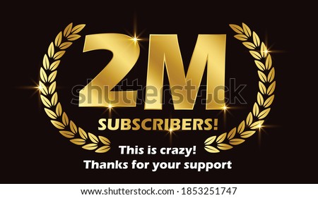 2M subscribers celebration background design. 2 million subscribe