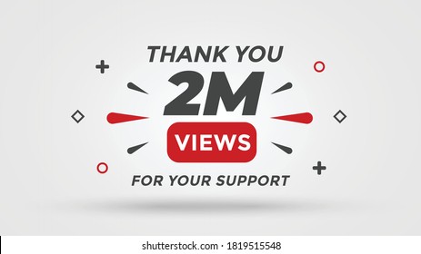 2M views celebration background design. 2 Million views