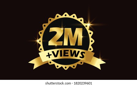 2M Views celebration background design cericle two Million VIews