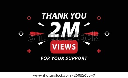 2M views celebration background design. 2 Million views Black Background.