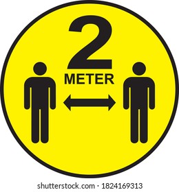 2meter distance sticker for covid 19 pandemic
