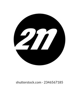 2n company name initial letters icon. 2 n vector icon.