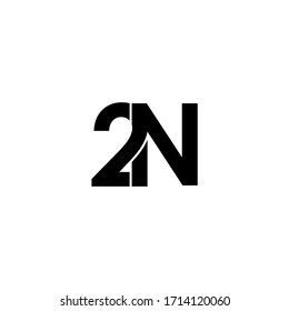 Diseño del logotipo del monograma original de 2n letras