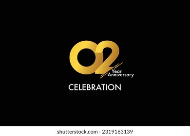 2nd, 2 years, 2 year anniversary gold color on black background abstract style logotype. anniversary with gold color isolated on black background, vector design for celebration vector