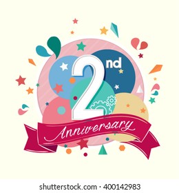 2nd anniversary with abstract background