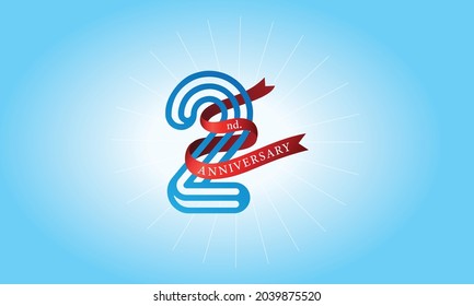 2nd anniversary. Abstract vector template 